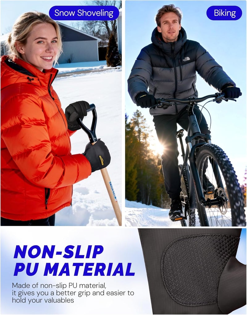 AXEVMEN Winter Gloves Waterproof Ski Snow Gloves for Women Men, Windproof Cold Weather Warm Thermal with 3M Premium Insulation Touchscreen for Running Driving Cycling Hiking Biking Outdoor Sports Work - Image 5
